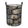 Laundry Hamper Waterproof Storage Bin Organizer with Handles Grey Old Stone Brick Laundry Basket Collapsible Dirty Clothes Hamper Large Clothes Storage Toy Organization for Bathroom Bedroom Small