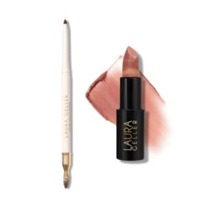 LAURA GELLER NEW YORK Line Smoother Featherproof Lip Liner, Wine + Italian Marble Lipstick, Berry Banana