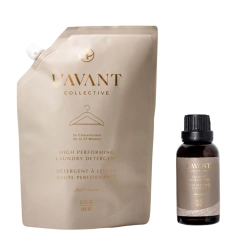 L'AVANT Collective Hand Care Restock Pack, High Performing Hand Soap with Reusable Glass Bottle & 1 Oz Multipurpose Cleaner Concentrate Refill, Plant-Based Home Cleaning, Ambre Santal