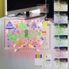 Laysinly Acrylic Dry Erase Board with Light up Stand, 11.81" x 7.87" Clear White Board to do List memo Plan, led Note Board with 7 Colors Change,USB Powered,Remote Control (L)