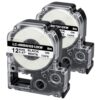 LC-4WBN Label Tape Compatible with Epson Label Maker Tape SS12KW LK-4WBN 4WBN9 12mm 1/2" Black on White use for Epson LabelWorks LW-C610PX LW-400 LW-PX300 LW-700 LW-PX400 LW-300, 2-Pack