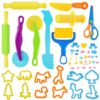 LCY WEDSHI Dough Tool Set, 47 Pcs Dough Tools Sets for Kids Ages 4-8, Dough Accessories Includes Animal Molds, Cutters Roller, Rolling Pins, Safety Scissors, Plastic Knife