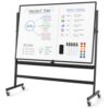 LDAILY Double Sided Whiteboard with Rolling Stand for Office, Black
