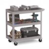 LDAILY Utility Cart 3-Tier Rolling with Wheels & Lockable Casters, Gray
