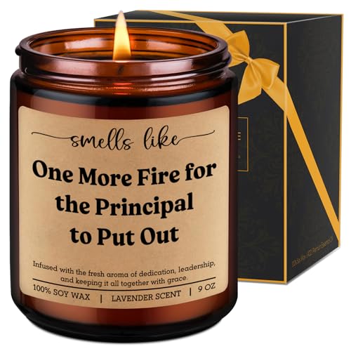 LEADO Candle, Principal Gifts for Women, Men - Funny Chaos Coordinator, Appreciation Gifts for Principals - Birthday, Retirement, Back to School, End of Year, Thank You Ideas for School Leaders