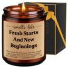 LEADO Fresh Start Candle - Breakup, Divorce Gifts for Women, Men - Life Transitions, New Beginnings Gifts for Friend, Sister, Her, Him - Divorce Party Decorations, Breakup Recovery, Moving on Ideas