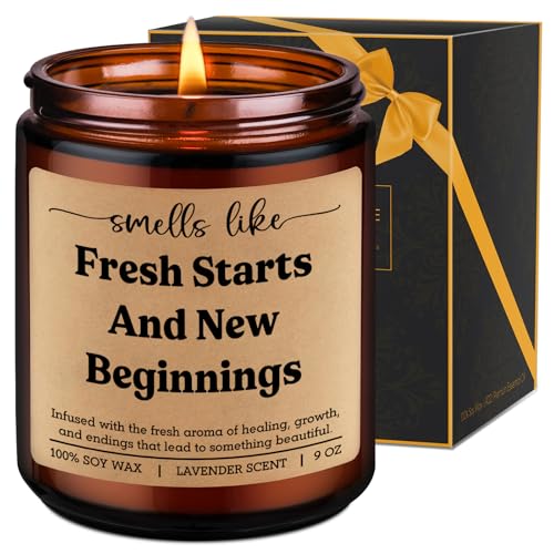 LEADO Fresh Start Candle - Breakup, Divorce Gifts for Women, Men - Life Transitions, New Beginnings Gifts for Friend, Sister, Her, Him - Divorce Party Decorations, Breakup Recovery, Moving on Ideas