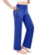 Leafigure Wide Leg Yoga Pants for Women,Sweatpants with Pockets Blue L