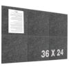 Leallace Large Cork Board for Wall 36" x 24", Gray Bulletin Board, 6 Pack Felt Cork Tiles with 30 Colored Pushpins, Corkboards for Office, School, Home