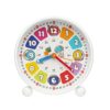 Learning Clock for Kids, Colorful Silent Educational Teaching Clock with Minute/Hour Labels/24-Hour, Non-Ticking Desktop Alarm Clock with Night Light, Gifts for Children Learn to Tell Time (White)