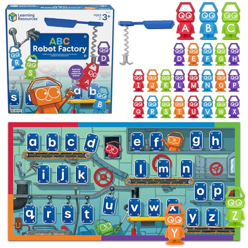 Learning Resources ABC Robot Factory - Alphabet Learning Toys for Toddlers, Letter Recognition for Preschoolers, Fine Motor Matching Letter Game, Educational Kids Preschool and Homeschool Board Games