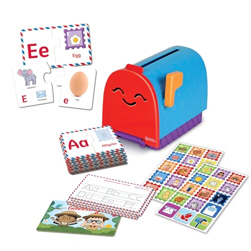 Learning Resources Alphabet Learning Mailbox - Montessori Toddler Toys, ABC Letter Tracing, Writing Practice, Manipulatives for Preschoolers, Gifts for Boys and Girls, Pretend Play, Fine Motor