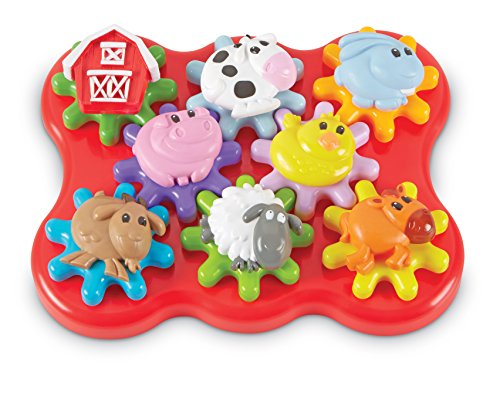 Learning Resources Barnyard Friends Build & Spin - Toddler Sensory Toys, Montessori Building Set, Preschool STEM, Busy Board Cogs and Gears for Kids, Fine Motor Skills, Gifts for Boys and Girls