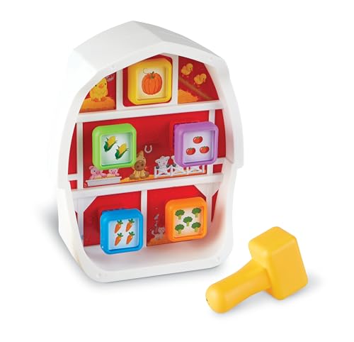 Learning Resources Barnyard Pounding Bench, Farm Animals for Kids, Fine Motor Skills, Montessori Toys, Hammer Toy , Ages 18 Months+, 3 Pieces