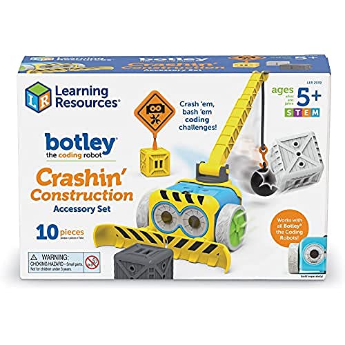 Learning Resources Botley Crashin' Construction Challenge Accessory Set (Botley Not Included) - 10 Pieces, Ages 5+ Coding for Kids, Kids Coding, STEM Toy