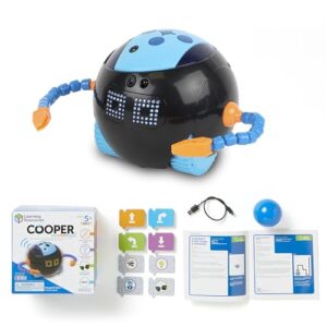 Learning Resources Cooper the STEM Robot, Coding Toy for Kids, Interactive STEM Robot for Classroom, Rechargeable Programming Toy, Ages 5+