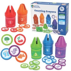 Learning Resources Counting Crayons - Color Sorting and Counting Toddler Learning Toys, Number Toys, Montessori, Preschooler Fine Motor Skills, Math Manipulatives Toy for Toddlers, Homeschool Games