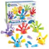 Learning Resources Fine Motor Peacock Pals - Toddler Montessori Toys, Sorting Stacking and Matching Shape Skill Activities, Color Recognition, Gifts for Boys and Girls