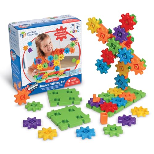 Learning Resources Gears Starter Building Set, STEM Activities, Fine Motor Skills, Toddler Explorer Kit, Science and Construction, Boys and Girls Gifts, Ages 3 and Up