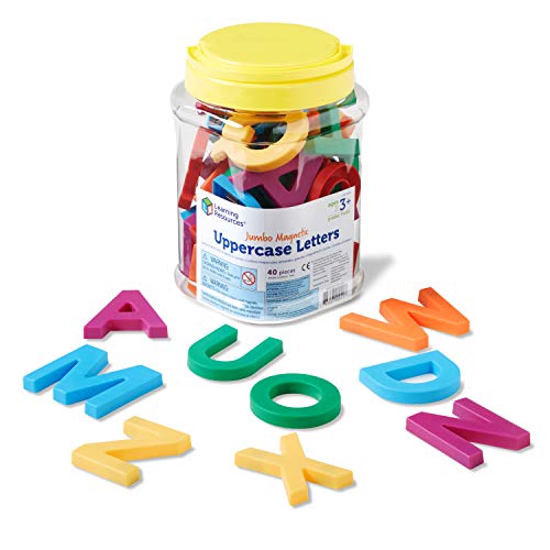 Learning Resources Jumbo Magnetic Uppercase Letters - Magnetic ABC, Alphabet Recognition for Preschoolers, Phonics and Spelling, Classroom, Teach Toddler Reading, Educational Toy, Gifts for Kids