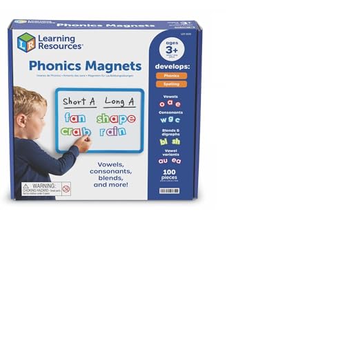 Learning Resources Phonics Magnets - Magnetic ABC, Alphabet Recognition for Preschoolers, Phonics and Spelling, Classroom, Teach Toddler Reading, Language Development, Educational Toy, Gifts for Kids