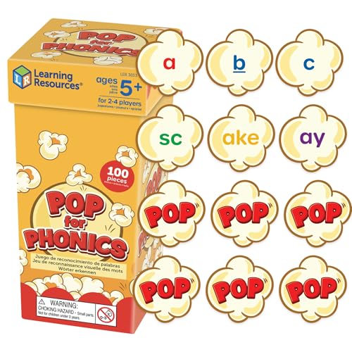Learning Resources POP for Phonics - Learn to Read Phonics Flash Cards, Kindergarten Learning Games for Kids 5-7, Homeschool Spelling & Language Development Activities, Reading Flash Cards