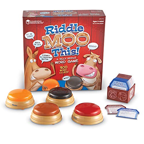 Learning Resources Riddle Moo This - Funny Card Games for Kids and Adults, Classroom Learning Games for Kids 5-7, Guess the Clue Game, Family Night Board Game, Vocabulary-Building Word Play