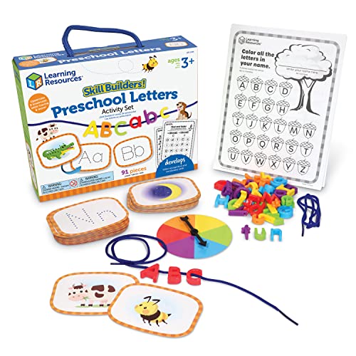 Learning Resources Skill Builders Preschool Letters - Vocabulary Skills, Alphabet Classroom Must Haves, Teacher Supplies, ABC Montessori, Phonics and Reading Games, Fine Motor, Birthday Gift