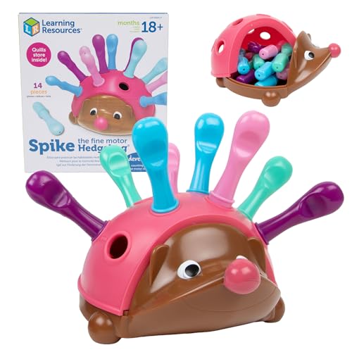 Learning Resources Spike The Fine Motor Hedgehog Pink - Toddler Montessori Toys, Stacking Shape, Gifts For Boys and Girls, Pattern Sensory Bin, Sorting Activities, Educational Games, Kindergarten