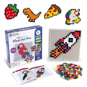 Learning Resources STEM Explorers Pixel Art Pro - Critical Thinking, Math Manipulatives, Problem Solving Skills, Pattern Blocks, Brain Games, Montessori, Fine Motor Skills, Gifts for Boys and Girls