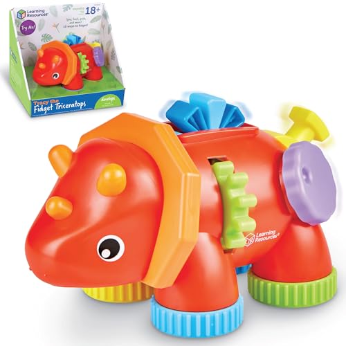 Learning Resources Tracy the Fidget Triceratops - Toddler Montessori Toys, Stacking Shape, Gifts For Boys And Girls, Sorting And Matching Skill Activities, Educational Games, Ages 18 Months+