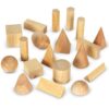 Learning Resources Wood Geometric Solids, Kids Wooden Shapes, Montessori Toys, Set of 19