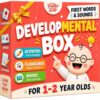 Learning Toys for 1-2 Year Old, Montessori Toys & Preschool Learning Activities with Speech Therapy Materials & Phonic Baby Flash Cards for 12 to 18 Months, First Words and Board Books by Pidoko Kids
