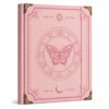 Leather 3 Ring Binder Fits 8.5"x11" Letter Size Paper, 1 Inch Round Ring Binder Holds 200 Sheets, (Pink, Butterfly)