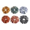 Leather Fabric Oversized Scrunchie Hair Ties for Women Trendy Ponytail Holder Hair Accessories (6 Pack)