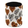 Leather Pen Holder for Desk, Tiger Zebra Print Pencil Cup Pen Organizer Makeup Brush Holder for Office Home Kids Countertop Desk Accessory Storage