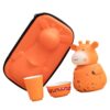 LEBETE Cartoon Giraffe Shape Ceramic Travel Tea Set Portable Kungfu Teapot and Cups for Outdoor Picnics and Family Gatherings