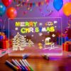 LED Note Board, Acrylic Light Up Dry Erase Message Board，7.87 * 11.8In