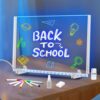 LED Note Board with 7-Color Light Modes, 13.7"X10" 7 Colors Acrylic Dry Erase Boards with Light, Include Adapter, Hanging Chain, Led Drawing Board for Kids Christmas & Birthday Gifts for Girls Boys