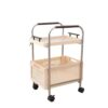 Leefasy Multi Layer Cart Rolling Utility Cart Trolley Organizer Storage Cart with Stainless Steel Frame Wooden Trays Rattan Basket Smooth Wheels Suitable for, Natural, Wave Tray