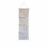 Leefasy Wall Hanging Organizer Storage Bag Closet Organizer Door Organizer Wall Pockets Cotton Linen with Mesh Pockets Suitable for Dorm Rooms Family bedrooms Student Apartments Small, White