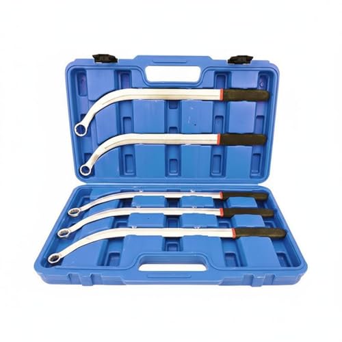 LeeQinersw 5 Pieces Automotive Fan Wrench Set Auto Tool Engine Fan Clutch Wrench Idler Pulley Removal Tool Ribbed Belt Service Wrench Sturdy Bearing Steel Suitable for Vehicle Repair Maintenance Bays