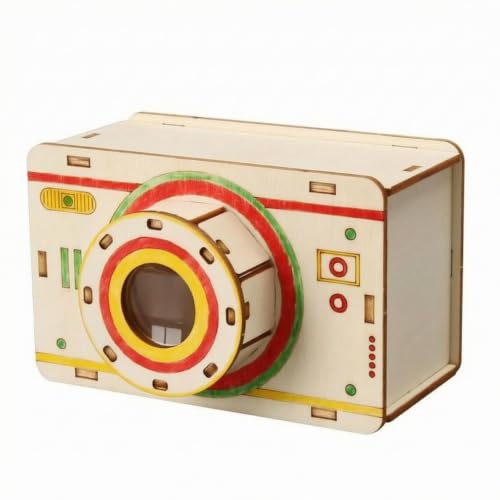 LeeQinersw Children Camera Assembly Model Kit Educational Toy DIY Craft Build Set with Printed Accents and Slot Fit Construction Suitable for Creative Workshops Classroom Projects Gift Giving