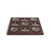 LeeQinersw Children Game Board Toe Board Game Set Decorative Board Tabletop Game Composite Material with Glossy Tokens Suitable for Coffee Table Study Shelf Styling, Red, Dark Red