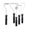 LeeQinersw Fiberglass Laminating Roller Industrial Tool Bubble Roller Laminating Roll Ribbed Roller Head Carbon Steel Suitable for Fiberglass Resin Lamination, 5-Piece Set