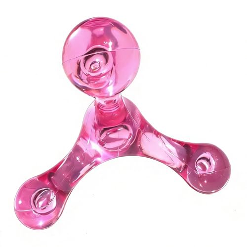 LeeQinersw Massage Roller Manual Muscle Relaxation Tool Ergonomic Palm Grip Full Body Relief Rotating Steel Balls Portable Construction Suitable for Office Travel Home Use, Pink