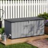 LegacyAmerhome Outdoor Storage Shed, Resin Waterproof Storage Cabinet, Large Deck Box with Smooth-Opening Lid, UV Resistant & Windproof for Patio Garden Backyards, 21 Cu.Ft Dark Grey