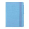 Legami - My Notebook with White Sheets, Retro Blue Theme, Small Format, FSC Paper, 192 Pages, Soft Cover, Elastic Closure, 9.5 x 13.5 cm