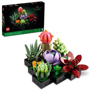 LEGO Botanicals Succulents - Artificial Indoor Plant Building Set for Home, Kitchen, Desk Decor Adults Ages 18+ - Gift for Birthdays - 10309