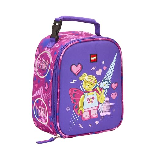 LEGO CHARACTER Lunch Box, Insulated Soft Reusable Lunch Bag Meal Container for Boys and Girls, Perfect for School or Travel, Meal Tote - BUTTERFLY GIRL